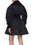 Back View - Click To Enlarge - ALEXANDER MCQUEEN - Zipped Dress with Gathered Puffed Sleeves