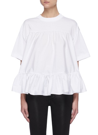 Main View - Click To Enlarge - ALEXANDER MCQUEEN - Gathered tier cotton T-shirt