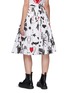 Back View - Click To Enlarge - ALEXANDER MCQUEEN - Papercut print pleated A-line midi skirt
