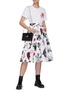 Figure View - Click To Enlarge - ALEXANDER MCQUEEN - Papercut print pleated A-line midi skirt