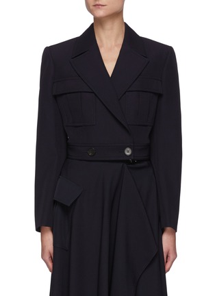 Main View - Click To Enlarge - ALEXANDER MCQUEEN - Double-breasted crop military jacket