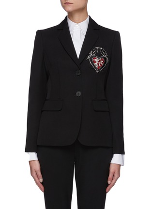 Main View - Click To Enlarge - ALEXANDER MCQUEEN - Embroidered love bird embellished  wool blazer