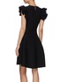 Back View - Click To Enlarge - ALEXANDER MCQUEEN - Ruffle sleeve mini dress