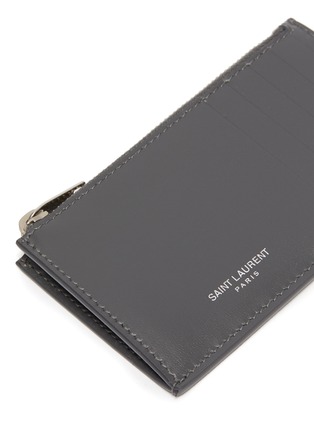 Detail View - Click To Enlarge - SAINT LAURENT - Matte leather card case