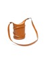 Detail View - Click To Enlarge - ALEXANDER MCQUEEN - 'The Curve' Crisscross Detail Small Leather Bucket Tote