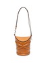 Main View - Click To Enlarge - ALEXANDER MCQUEEN - 'The Curve' Crisscross Detail Small Leather Bucket Tote