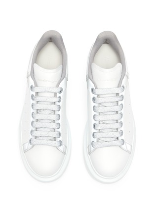 Detail View - Click To Enlarge - ALEXANDER MCQUEEN - 'Oversized Sneakers' In Leather with Contrasting Pipping