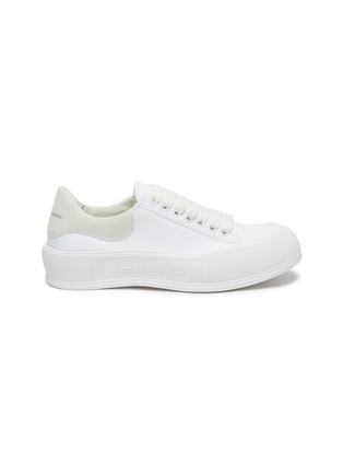 Main View - Click To Enlarge - ALEXANDER MCQUEEN - Logo Embossed Platform Sole Canvas Sneakers