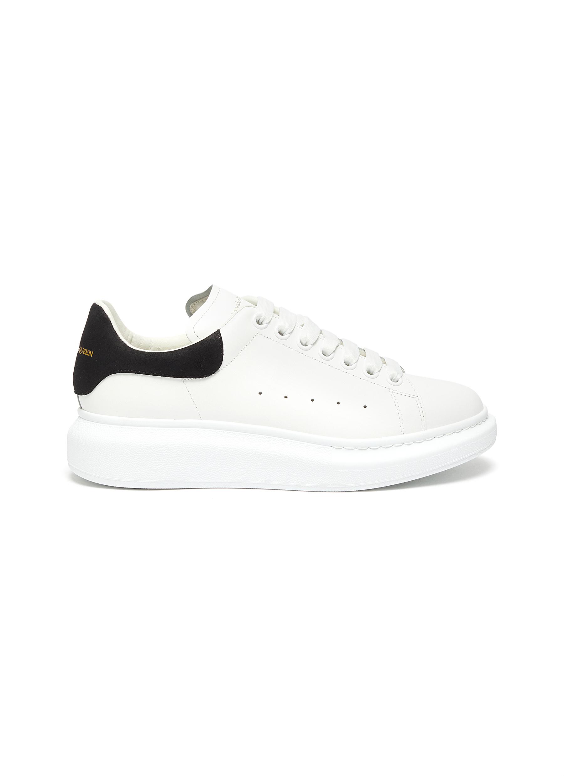 Oversized Leather Sneakers in White - Alexander Mc Queen