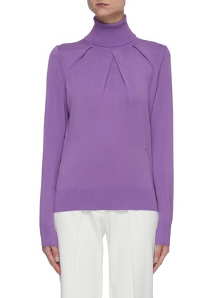 Main View - Click To Enlarge - VICTORIA BECKHAM - Turtleneck Front Pleat Sweater
