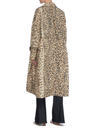 Back View - Click To Enlarge - VICTORIA BECKHAM - Leopard print waist tie detail trench coat