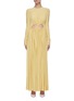 Main View - Click To Enlarge - VICTORIA BECKHAM - Keyhole Detail Long Sleeve Pleated Maxi Dress