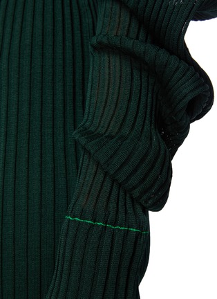 Detail View - Click To Enlarge - BOTTEGA VENETA - Mock Neck Semi Transparent Knitted Long Sleeved Midi Skirt