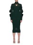 Main View - Click To Enlarge - BOTTEGA VENETA - Mock Neck Semi Transparent Knitted Long Sleeved Midi Skirt