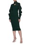 Figure View - Click To Enlarge - BOTTEGA VENETA - Mock Neck Semi Transparent Knitted Long Sleeved Midi Skirt