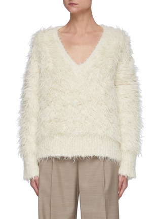 Main View - Click To Enlarge - BOTTEGA VENETA - V-neck Alpaca Blend Flurry Sweater
