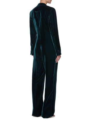 Back View - Click To Enlarge - BOTTEGA VENETA - Hybrid Blazer Velvet Jumpsuit