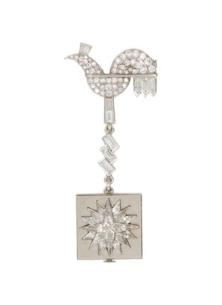 Main View - Click To Enlarge - PALAIS ROYAL - Mauboussin Rooster Diamond Platinum Pendant Watch