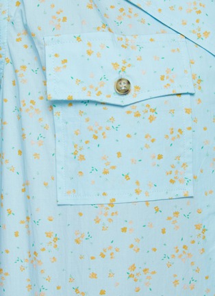 - GANNI - Floral Print Cotton Short Sleeve Shirt