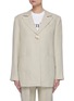 Main View - Click To Enlarge - GANNI - Oversize Single Button Front Linen Blazer