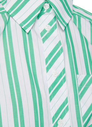  - GANNI - Wraparound Belt Stripe Organic Cotton Shirt