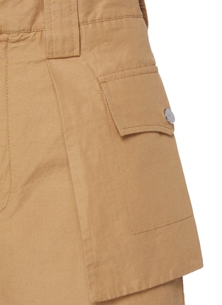 Detail View - Click To Enlarge - GANNI - Patch Pocket Flare Organic Cotton Linen Blend A-line Skirt