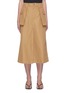Main View - Click To Enlarge - GANNI - Patch Pocket Flare Organic Cotton Linen Blend A-line Skirt