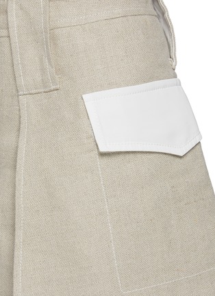 Detail View - Click To Enlarge - GANNI - Colourblock Patch Pocket Linen Mini Skirt