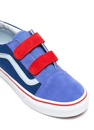 Detail View - Click To Enlarge - VANS - 'Old Skool' Colourblock Double Velcro Closure Suede Kids Sneakers