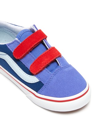 Detail View - Click To Enlarge - VANS - 'Old Skool' Colourblock Double Velcro Closure Suede Toddler Sneakers