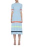 Main View - Click To Enlarge - VICTORIA, VICTORIA BECKHAM - Contrast Double Stripe Rib Knit Midi Skirt
