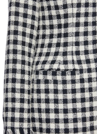  - OSCAR DE LA RENTA - Fringe Trim Pleated Check Coat