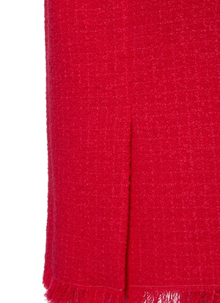 Detail View - Click To Enlarge - OSCAR DE LA RENTA - Fringe Edge Mid Waist Tweed Pencil Skirt