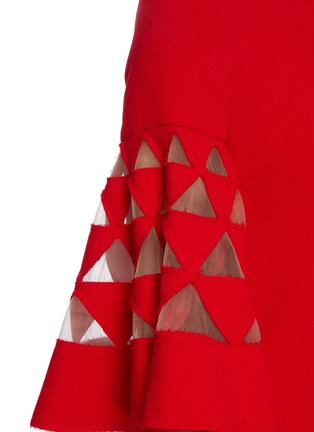 Detail View - Click To Enlarge - OSCAR DE LA RENTA - Triangular Cut-out Bell Sleeve Dress