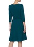 Back View - Click To Enlarge - OSCAR DE LA RENTA - Belted Mid-sleeve Ruffled Hem Dress