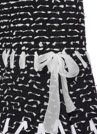 Detail View - Click To Enlarge - OSCAR DE LA RENTA - All-over Laced Ribbon Detail A-line Dress