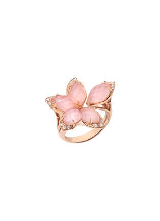 Main View - Click To Enlarge - STEPHEN WEBSTER - Love me, love me not' diamond pink opal 18k rose gold ring