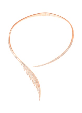Main View - Click To Enlarge - STEPHEN WEBSTER - Magnipheasant' diamond 18k rose gold necklace