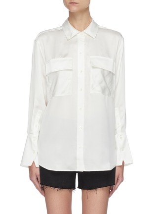 Main View - Click To Enlarge - FRAME - Double Flap Pocket Silk Shirt