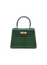 Main View - Click To Enlarge - MAIA - Kelly Vert Moyen and Blue Roi 20cm lizard leather bag