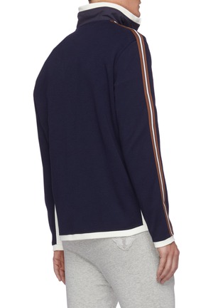 Back View - Click To Enlarge - BRUNELLO CUCINELLI - Striped sleeve track jacket