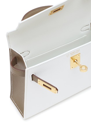 Detail View - Click To Enlarge - MAIA - Kelly 19cm Horseshoe Etain and White Epsom leather bag