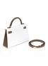  - MAIA - Kelly 19cm Horseshoe Etain and White Epsom leather bag