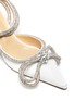 Detail View - Click To Enlarge - MACH & MACH - Crystal Embellished Bow Anklet Satin Pumps