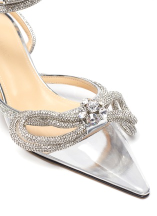 Detail View - Click To Enlarge - MACH & MACH - Double crystal bow PVC heel sandals