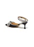  - MACH & MACH - Double crystal bow satin heeled sandals