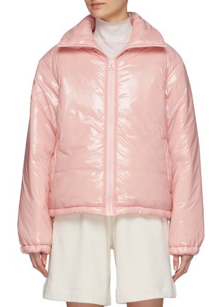 Main View - Click To Enlarge - ACNE STUDIOS - Face Logo Glossy Nylon Puffer Jacket