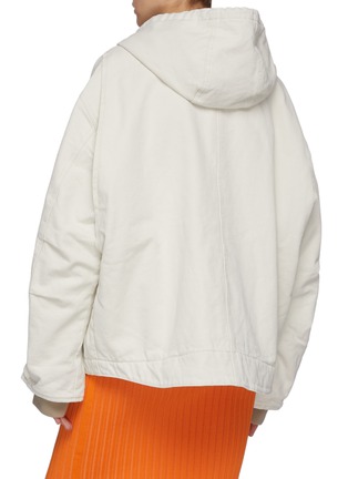 Back View - Click To Enlarge - ACNE STUDIOS - Ozon' Oversized Face Logo Hooded Zip Up Jacket
