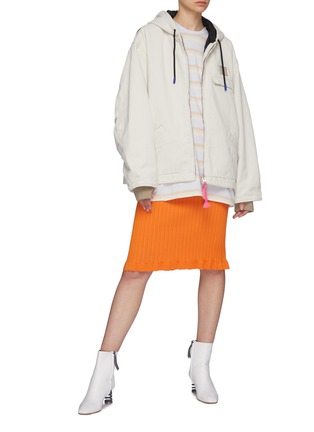 Figure View - Click To Enlarge - ACNE STUDIOS - Ozon' Oversized Face Logo Hooded Zip Up Jacket