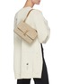 Figure View - Click To Enlarge - SAINT LAURENT - 'Jamie' Quilted Linen Top Flap Shoulder Bag